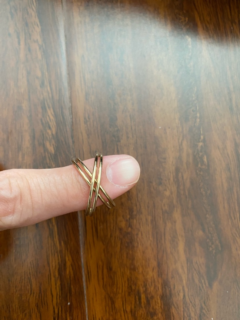 New Gold Tone Crisscross Midi Ring